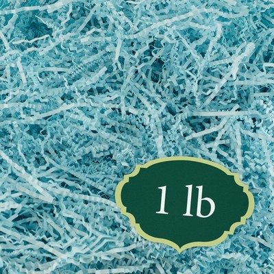 1 LBS Light Blue Crinkle Shredded Color Paper Filler, Box Stuffing Gift Wrap