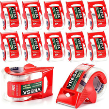 Shipping Packaging Tape 12 Dispensered Rolls Clear Packing Tape Shipping