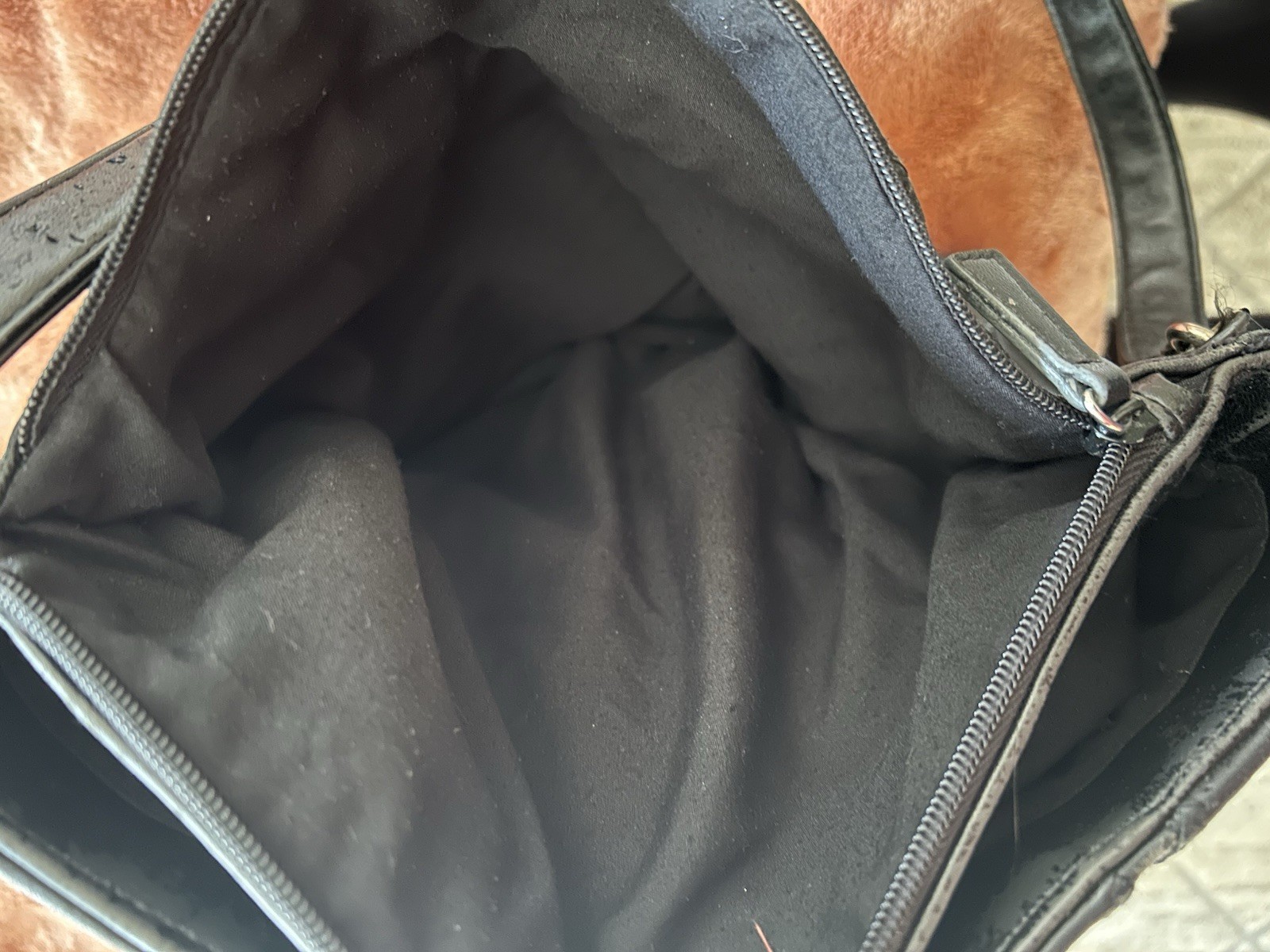 Vintage Large Leather Patchwork Bag with Zippered… - image 4