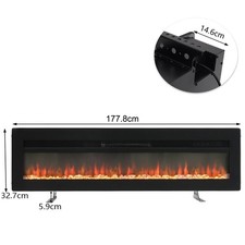 Wall Media Fireplace 50/60/80 inch Insert / Wall Mounted LED Electric Inset Fire