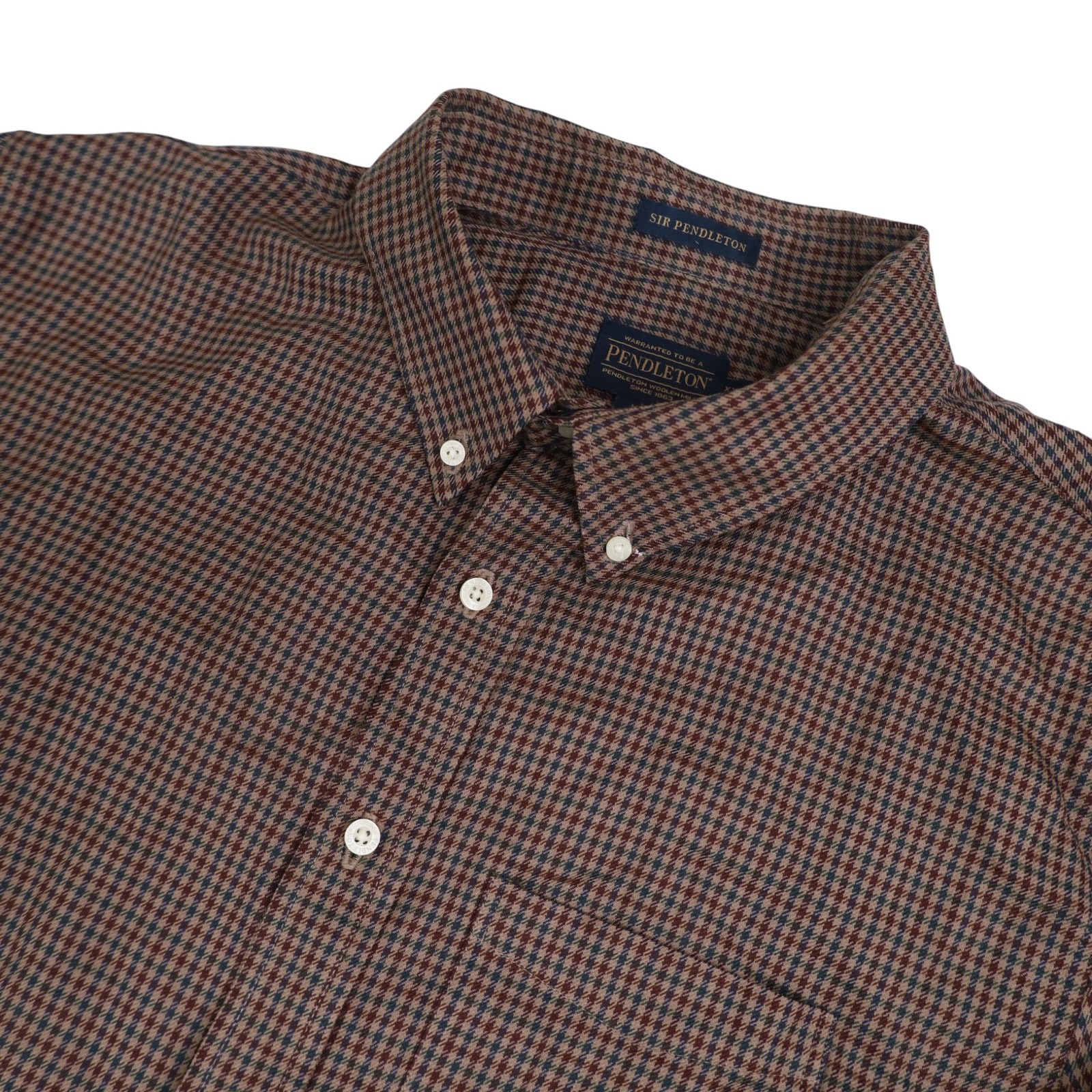 Sir Pendleton Houndstooth %100 Wool Button Up Shi… - image 2