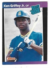 1989 Ken Griffey, Jr. (HOF) Donruss Rated Rookie Card with Errors. rookie card picture