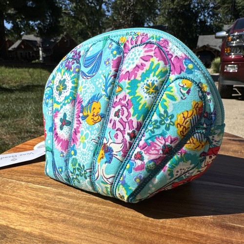 NWT~Vera Bradley Ariel Floral Shell EXACT Cosmetic Bag Disney Little Mermaid - Picture 2 of 24