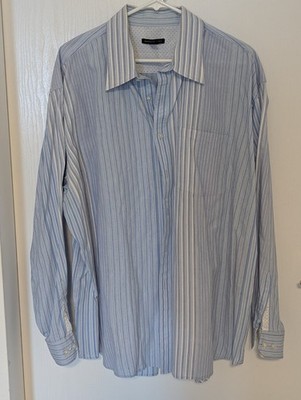 Van Heusen Herren Hemd Oxford Dress Shirt Langarm Gr. XXL Blau Gestreift