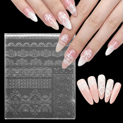 3D Lace Silicone Nail Art Molds for DIY Manicure and Salon Designs