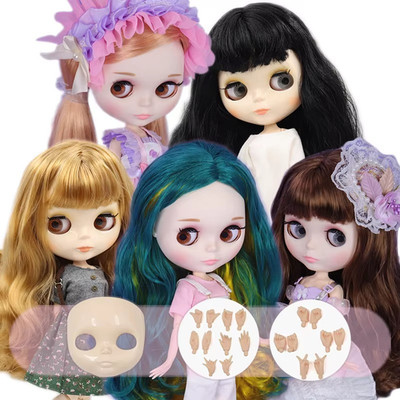 Factory Blythe Doll 12'' Jointed Body Matte Face Shiny Face White Skin for Custom
