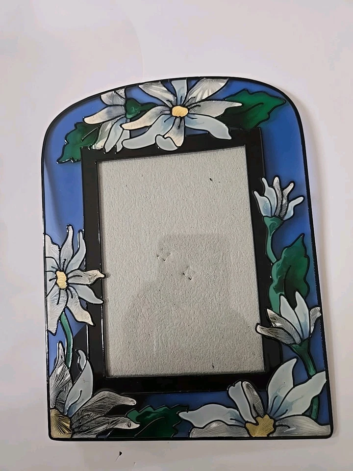 Marco de fotos vintage de vitrales Art Deco flores para fotos Foto 3 de 4