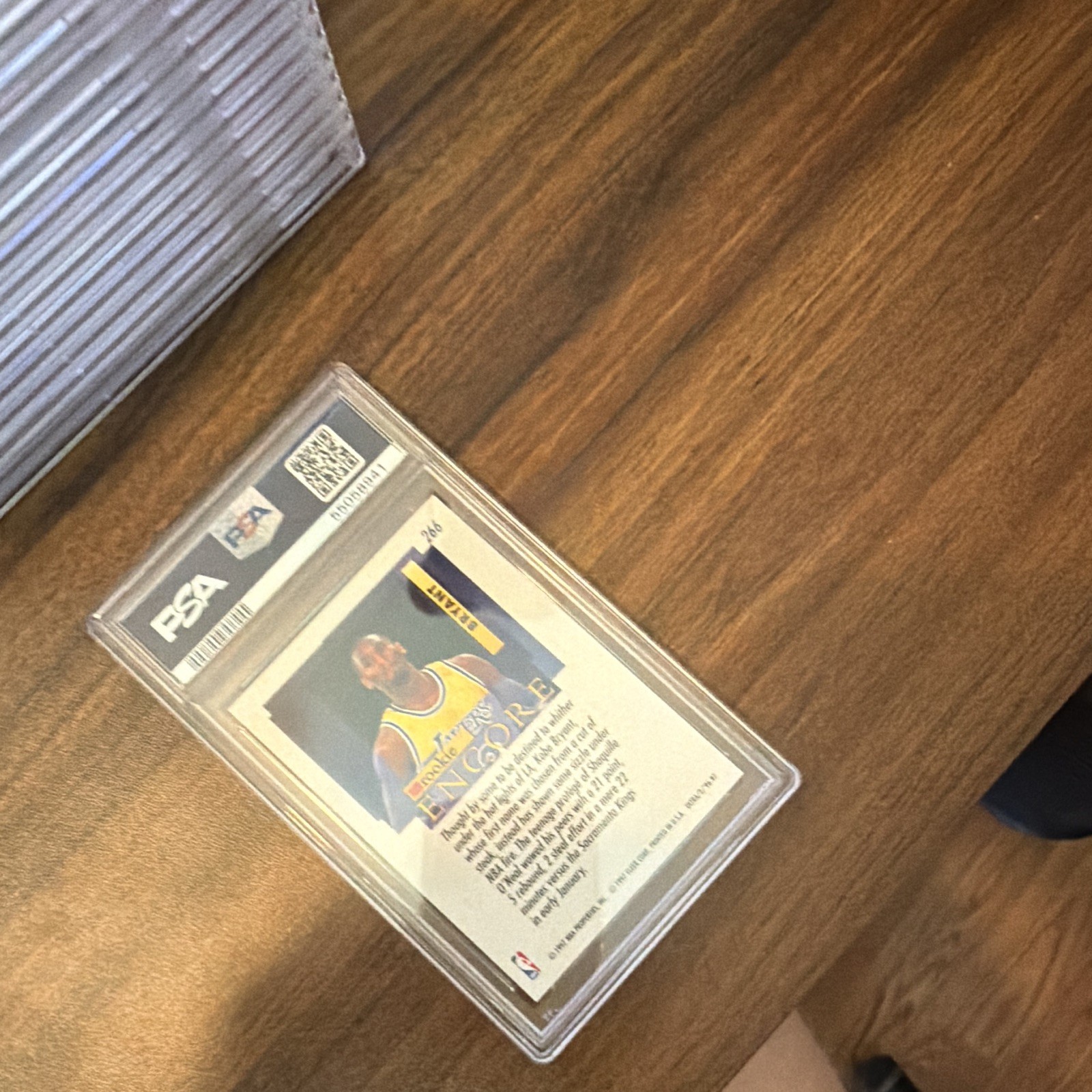 Fleer 1996-97 Ultra Encore Kobe Bryant Rookie #266 PSA 7 Lakers Card view 3