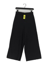 Stradivarius Women's Trousers M Black Polyester with Elastane Wide-Leg Chino
