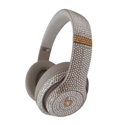 Beats Studio Pro Wireless Headphones - Bling with Dre Crystal over Sandstone