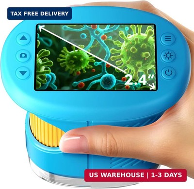 1000X Handheld Digital Microscope for Kids, 4K Wonder Quest Microscope with 2.4''