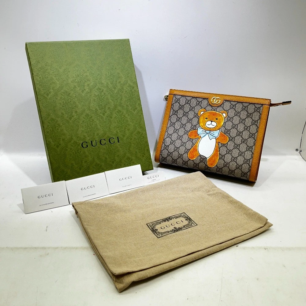 Gucci EXO Kai GG Supreme Pochette Pochette Ours en Peluche Occasion
