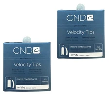 CND Velocity  WHITE Tips - 50 Tips - (Pack of 2) - Choose Your Size