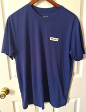 RVCA Sport Tee Blue Logo Crew Neck Short Sleeve Regular Fit Mens Size M