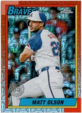 2025 Topps 1990 Topps Chrome Silver Pack Mojo Matt Olson Insert Card #T90C-23