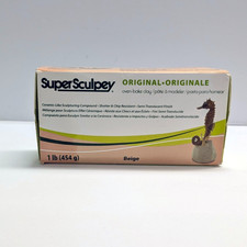 Super Sculpey Original Beige Oven-Bake Polymer Clay ~12-14oz Open Box
