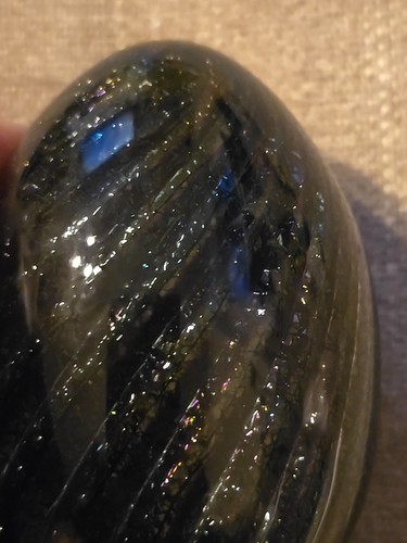 BEAUTIFUL ROBERT EICKHOLT ART GLASS "EGG" SHAPE PAPERWEIGHT, SIGNED & DATED 1986 - Picture 9 of 10
