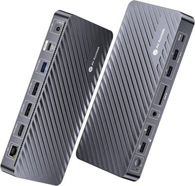 AV Access USB-C Dockingstation - Triple 4K Monitore, 100W PD, 12-in-1 Hub