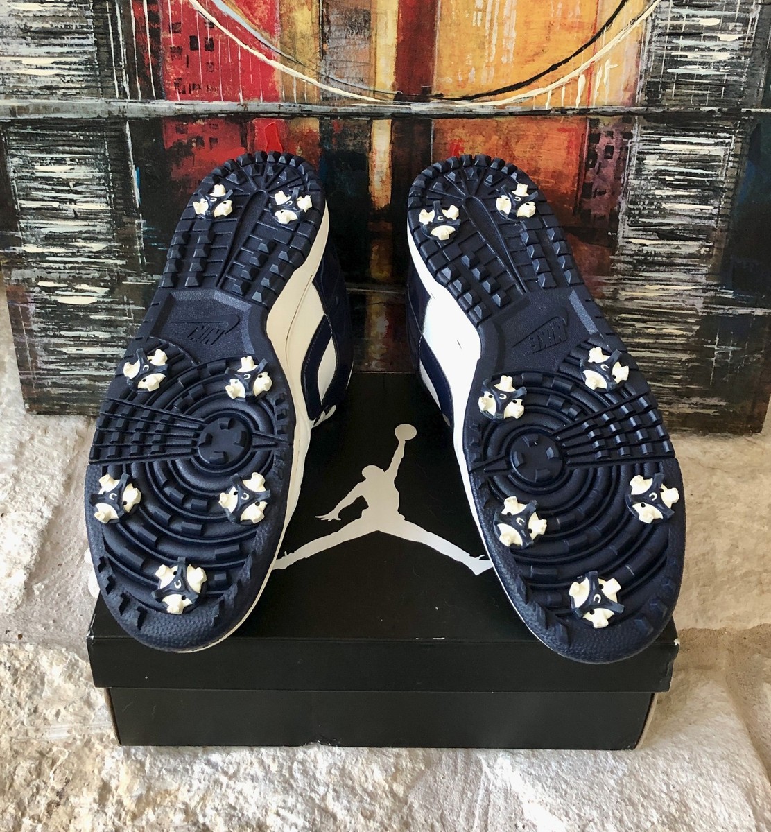 Nike SB Dunk NG Low Golf Shoes Spikes Sail Navy Blue 484294 