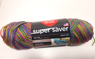 5 Oz Total Red Heart MULTICOLOR Yarn ARTIST PRINT #0315 Purple Green Blue