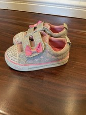 Toddler Girls' Size 7 sneakers Crystal Stars By Sketchers Light-Up Sneakers Gray