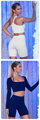 Sports, fitness, knitted yoga clothes, single shoulder bra - Picture 10 of 17