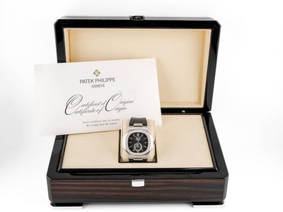 Patek Philippe 5726A-001 Nautilus Black Dial Rubber Strap Box and Papers 2012
