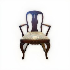 Silla estilo reina Ana caoba de principios del siglo XX