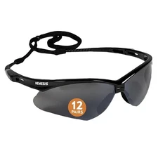 12  KleenGuard V30 Nemesis Sunglasses Mirror Coating Smoke Lenses Black Frames