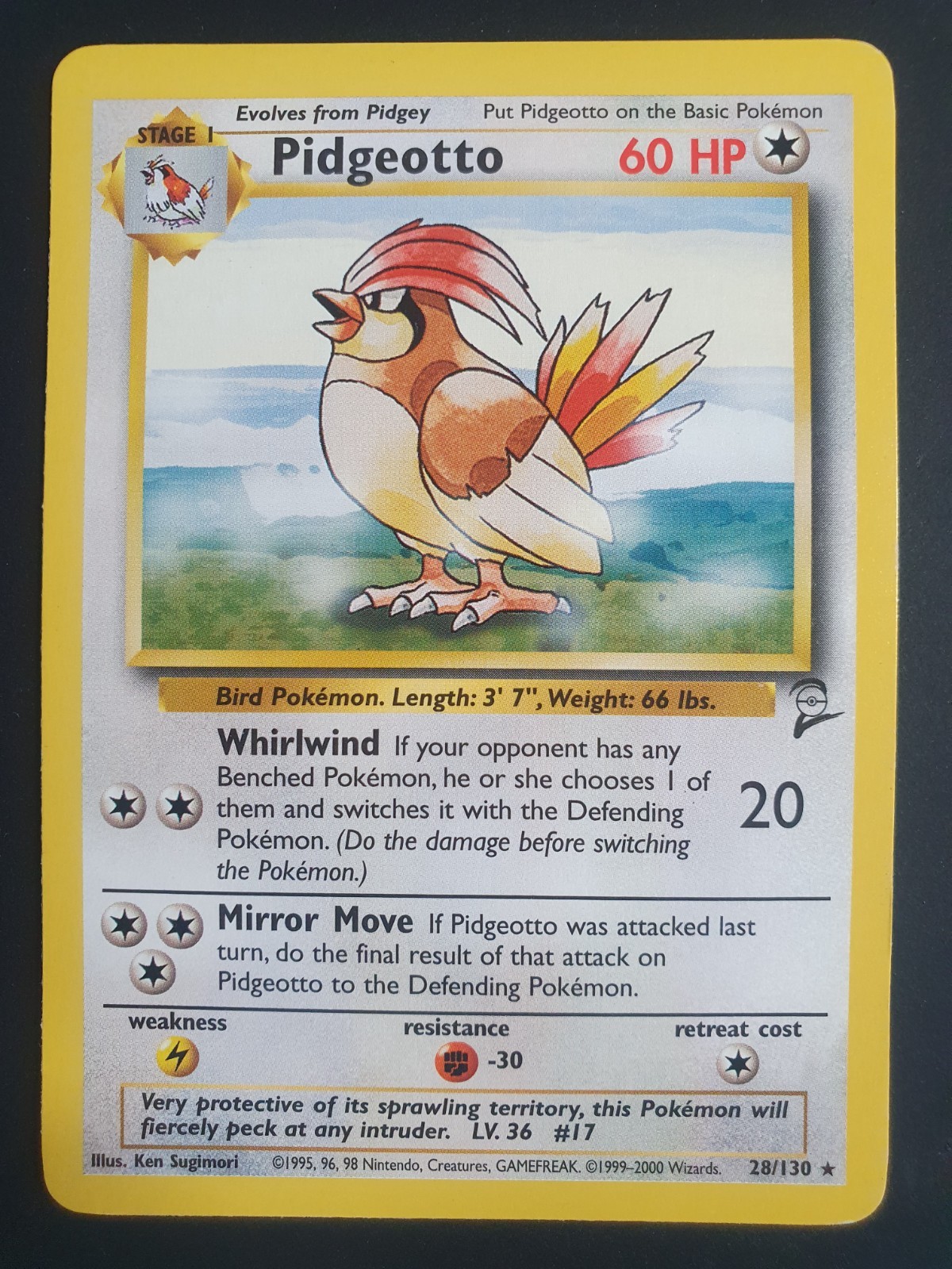 Pidgeotto 28/130 - Base Set 2 - Pokemon Card - Lightly Played