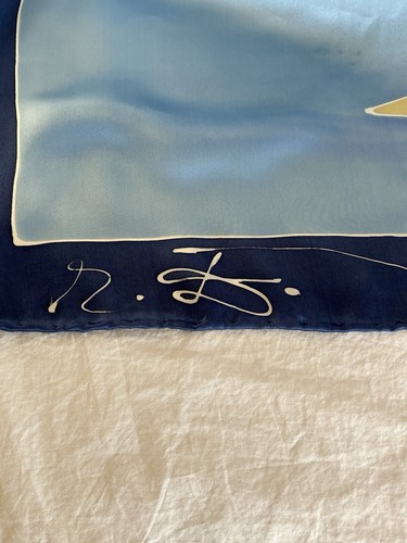 Vintage Silk Scarf with Seagull Motif Bird Beach Design, $25 - Photo 6