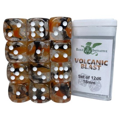 Role 4 Initiative Volcanic Blast 18Mm 12 Piece D6 Dice Set