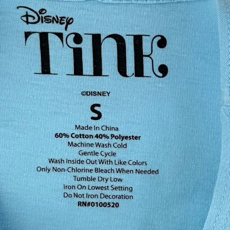 Disney Kids Blue Cotton Cold Shoulder Glitter Studded Tinker Bell T