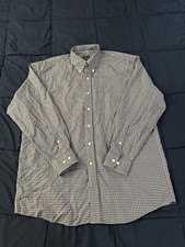 Jos A Bank Mens Shirt Large Gray Check Long Sleeve Signature Collection