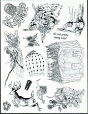 Unmounted Rubber Stamp Plate, Unmounted/Uncut Pink Rubber Stamps