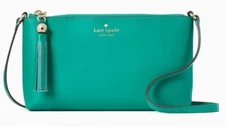Kate Spade Ivy Street Amy Green Smooth Leather Crossbody WKRU4856 NWT $198 Y