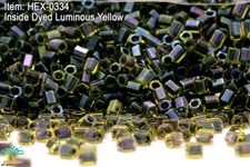 Miyuki Hexagon 2 Cut 11/0 Inside Dyed Luminous Yellow Hex-0334