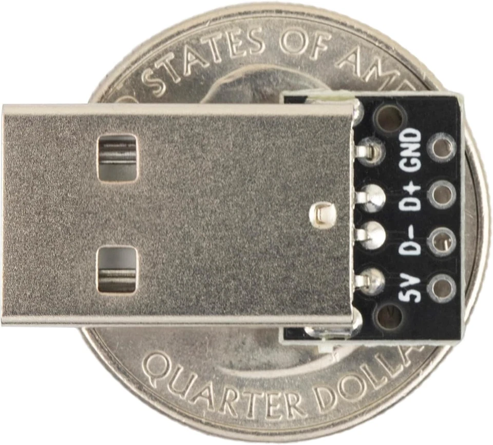 Adaptador de placa de ruptura macho USB tipo A de 1 pieza con 4 pines y cabezal de ángulo recto Foto 3 de 4