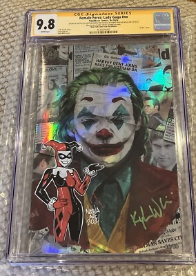 Female Force Lady Gaga #1 Joker FOIL Cover 2X signed Kyle Willis & Natwa Sketch