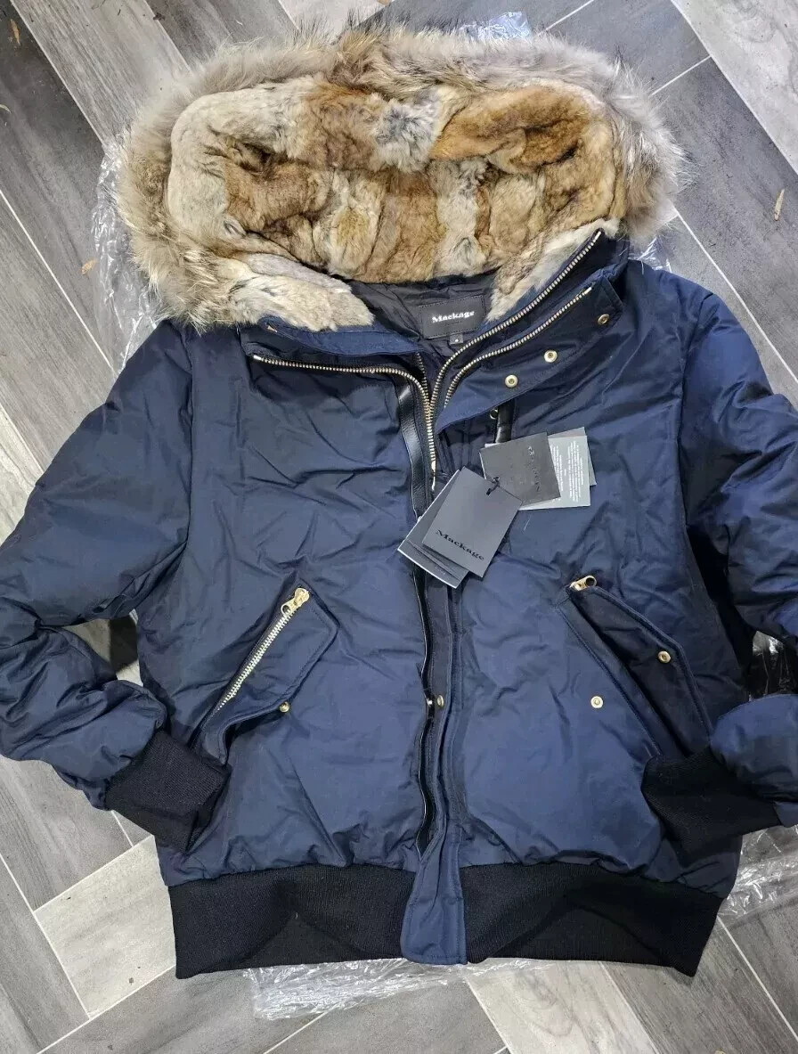 Hooded Mackage Tweed Puffer Coat Farren Agile-360 Down Puffer Coat