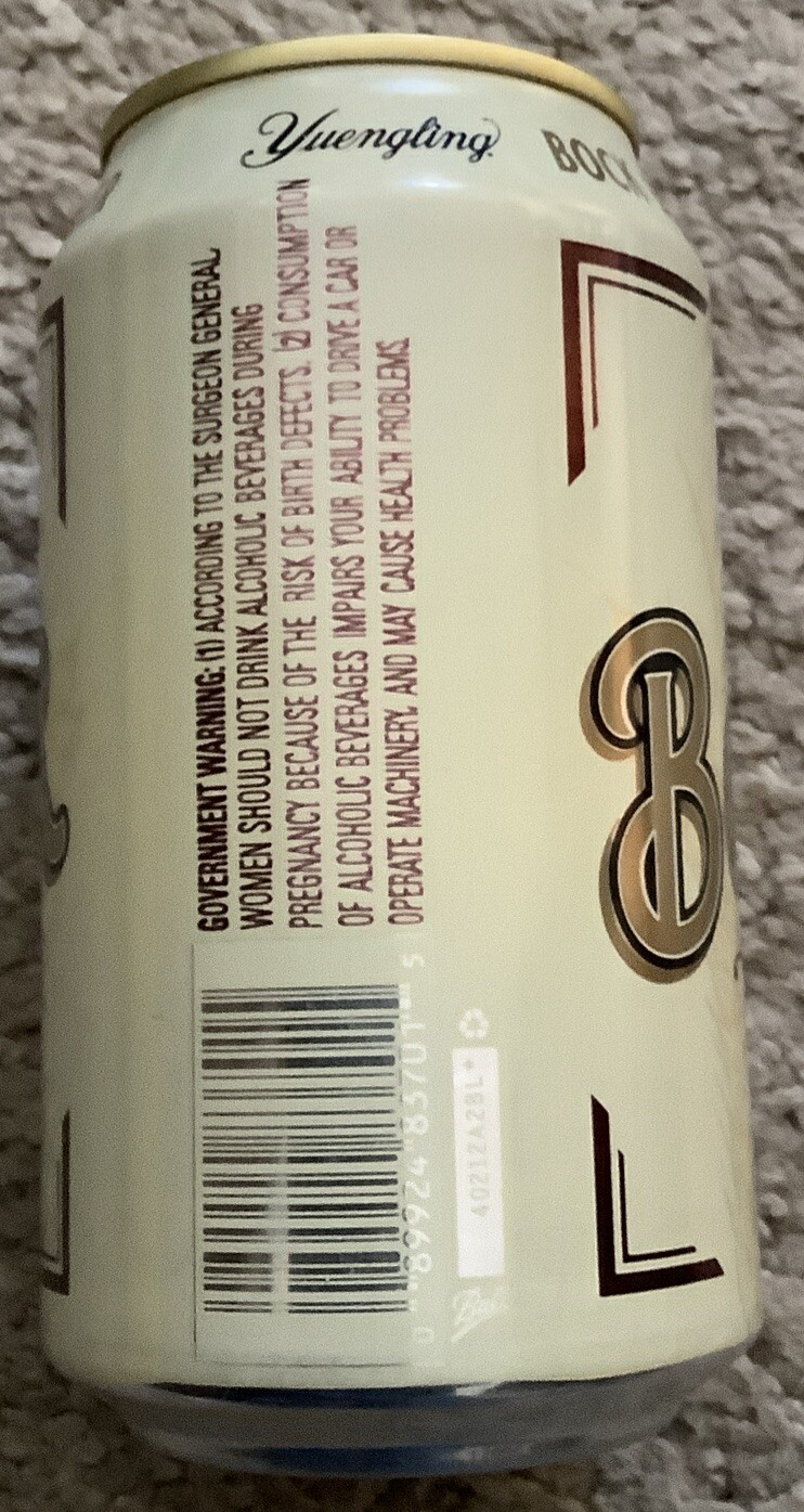 YUENGLING BOCK BEER CAN GERMAN STYLE BOCK  DG YUENGLING POTTSVILLE PA