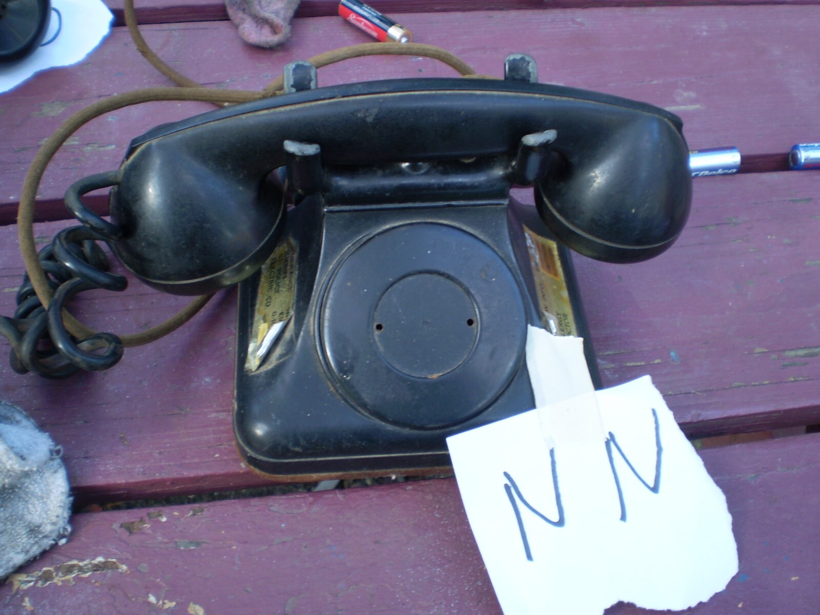 Antique phone from wall phone desk set. unusual mouthpiece eBay