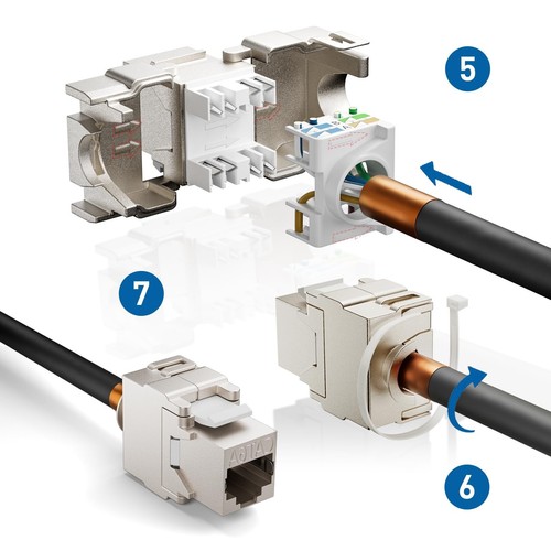 Module ZoeRax Keystone CAT6A, connecteur blindé Keystone RJ45 Cat 6A, 10 Gbit - Photo 7/8