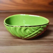 New Tabitha Brown Target Stoneware Avocado Dip Bowls X 4 Discontinued, Gold Trim