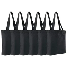 6 Pcs Blank Cotton Canvas Tote Bags for DIY Crafts Painting, 13.6x15.3 Inch