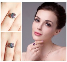 Natural Brazil Mystic Topaz Ladies Ring 3.4 TCW, Oval cut Sterling Silver, NICE