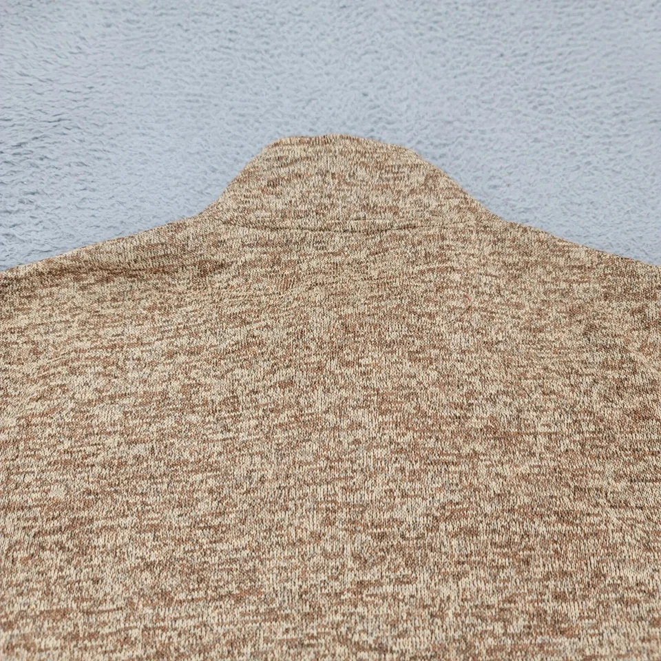 Chaqueta Chaps Para Hombre Grande Marrón Blanco Estampado 1/4 Cremallera Pullover Manga Larga Foto 3 de 4