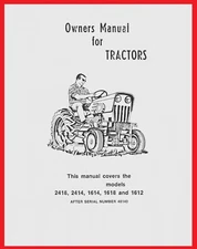 Economy Power King Tractor Operator Owner's Manual 2418 2414 1618 1612 98-7104
