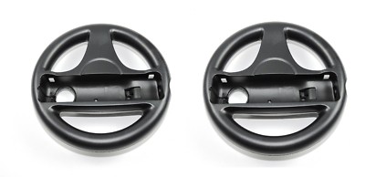 2x Nintendo Wii Lenkrad SET schwarz black Mario Kart Controller Zubehör Wheel 