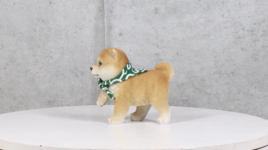 Lifelike Adorable Playful Japanese Shiba Inu Puppy Dog with Scarf